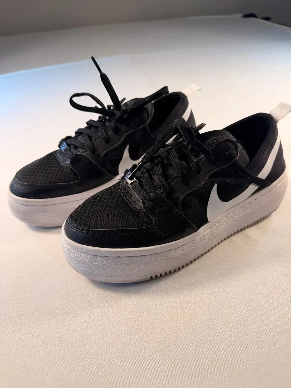 Nike Wmns Court Vision Alta TXT Black White CW6536-001 Size 9 Sneakers